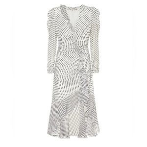 NEW Jonathan Simkhai Ruffles Silk Midi Dress